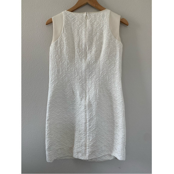 J Crew Women’s Ivory Jacquard Knit Zip Pocket‎ Sleeveless Dress - Picture 2 of 6